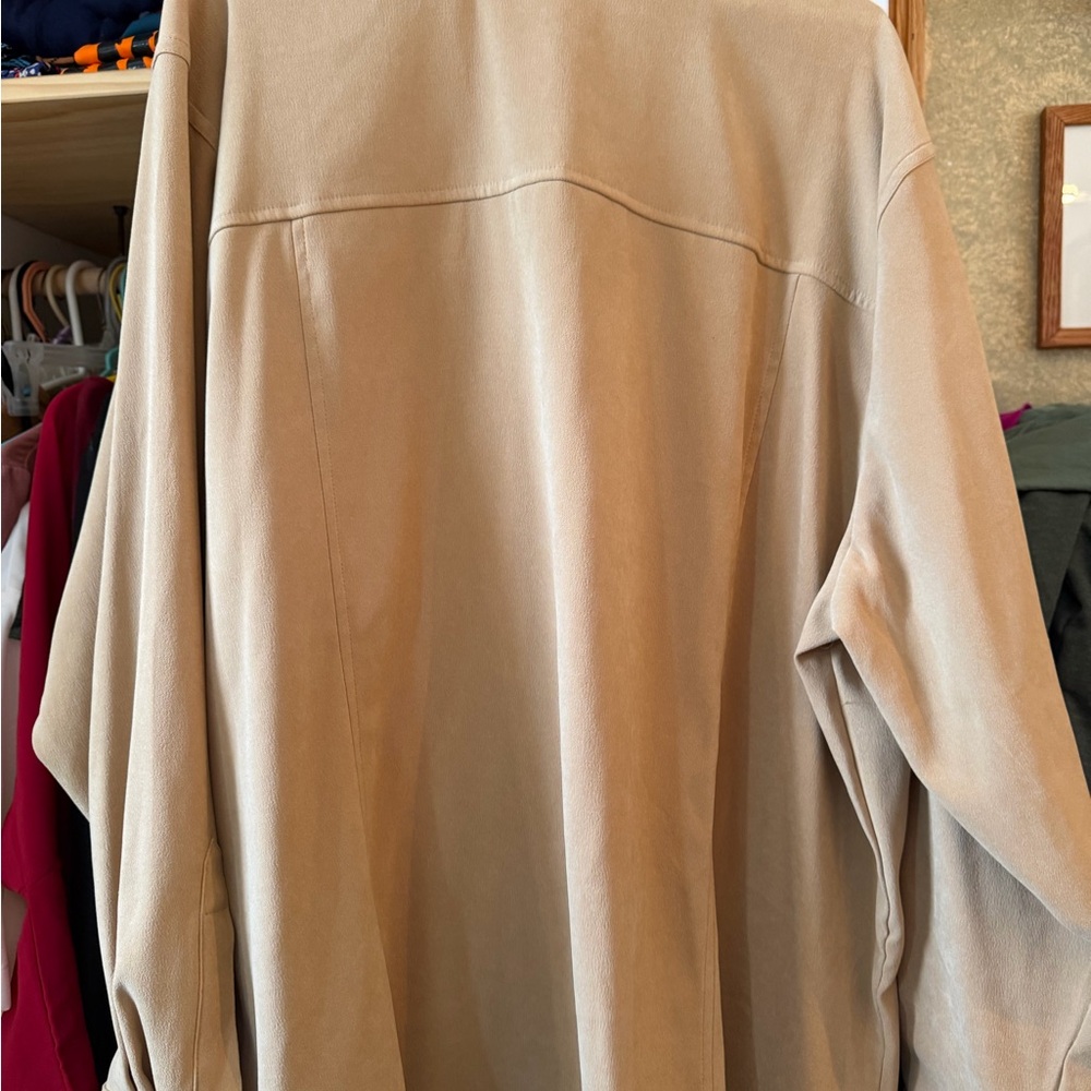 Denim&Co Beige Button Down Shirt size 3X - Picture 4 of 4